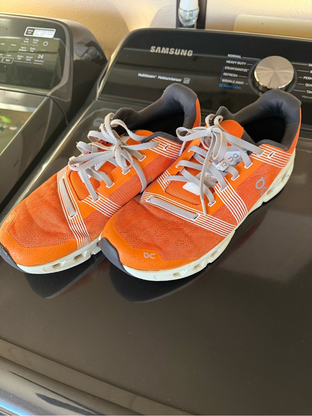 On Running Men's Athletic Shoes in Orange and Gray